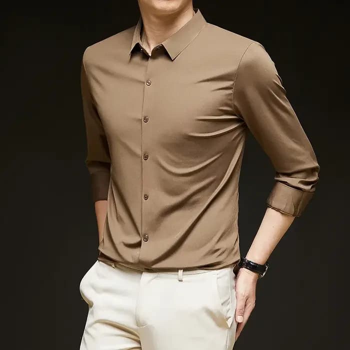 Chemise slim ultra-extensible pour hommes de qualité supérieure