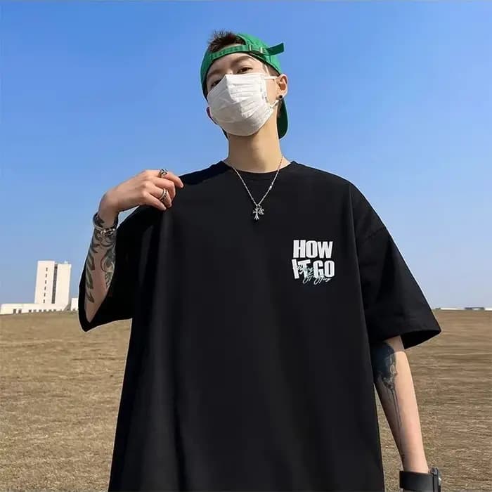 T-shirt coréen ample grande taille pour hommes