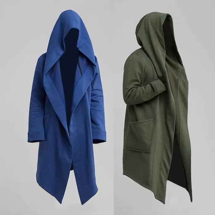 Hommes manteau gothique sweats à capuche robe noire Hip Hop