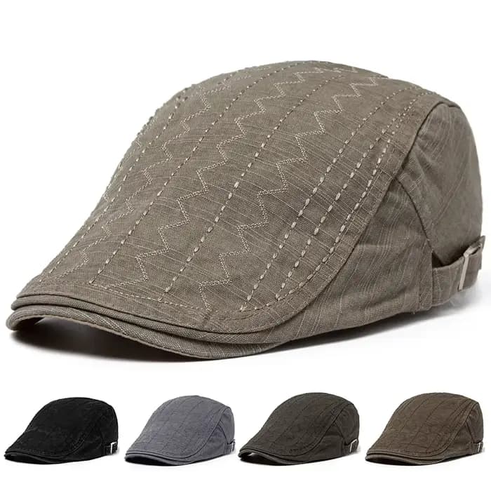 Béret Vintage pour hommes, casquette de journal, visière décontractée, mode d'été, casquettes plates en coton pour hommes, marque originale, bérets réglables