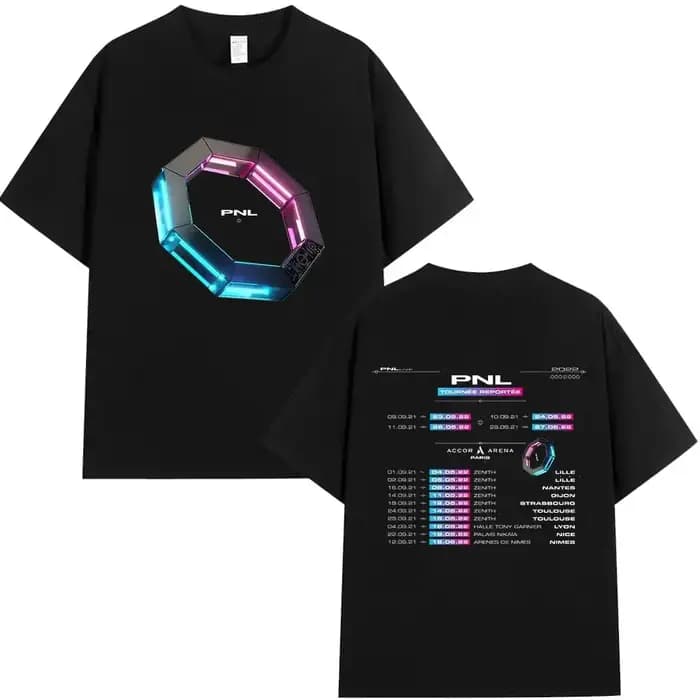 T-shirt imprimé motif chanteur de rap français PNL Le Monde Chico