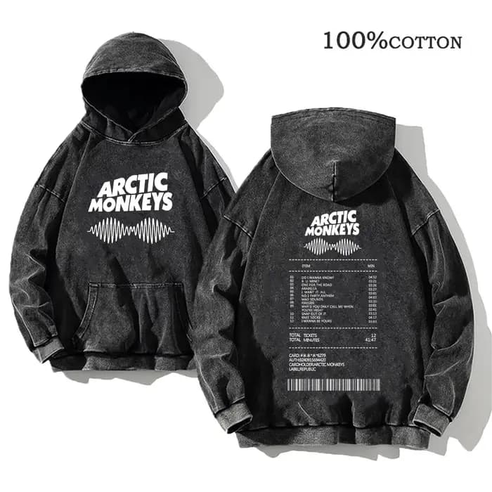 Sweat à capuche imprimé Rock rétro, Album de musique Arctic Monkeys, pull graphique pour hommes, Vin