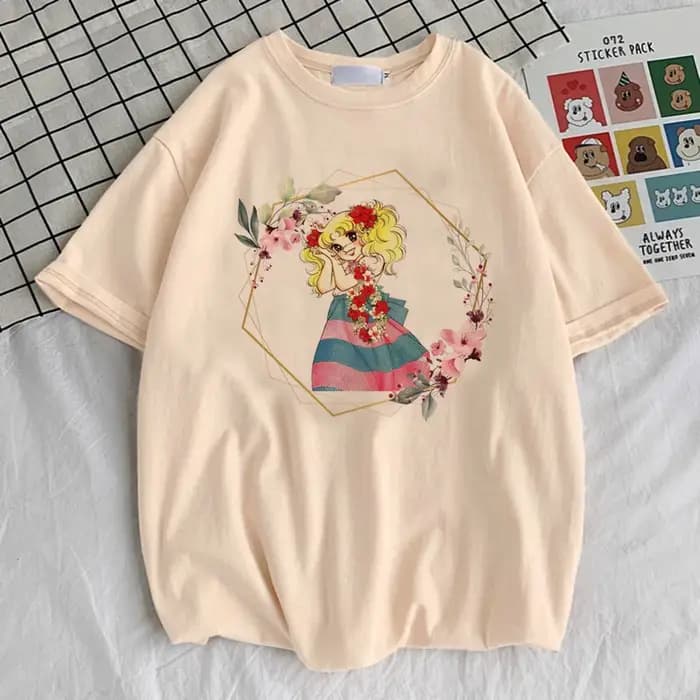 Candy Candy t-shirt fille Vintage kawaii à la mode graphique esthétique top t-shirts 2000s Pop Culture rétro esthétique Grunge Pastel