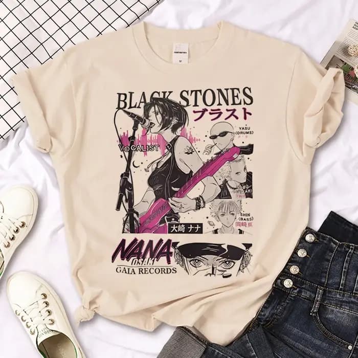 T-shirt Nana pour femmes, vêtement humoristique de styliste japonais