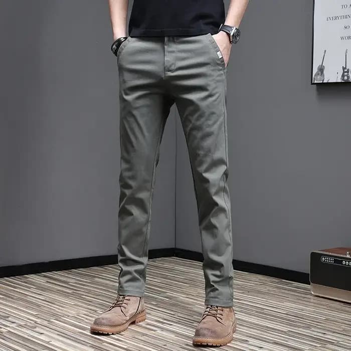 Pantalon décontracté pour homme, 2024 coton, mode coréenne, coupe slim, gris, noir, fjingent, printe