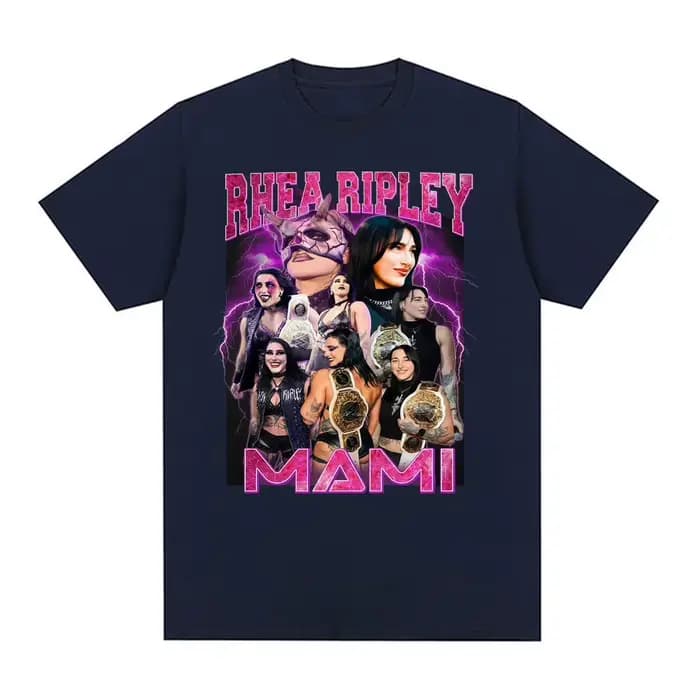 Limité Rhea Ripley Grand Slam 90s Vintage graphique t-shirts hommes femmes mode gothique tendance T-shirt décontracté