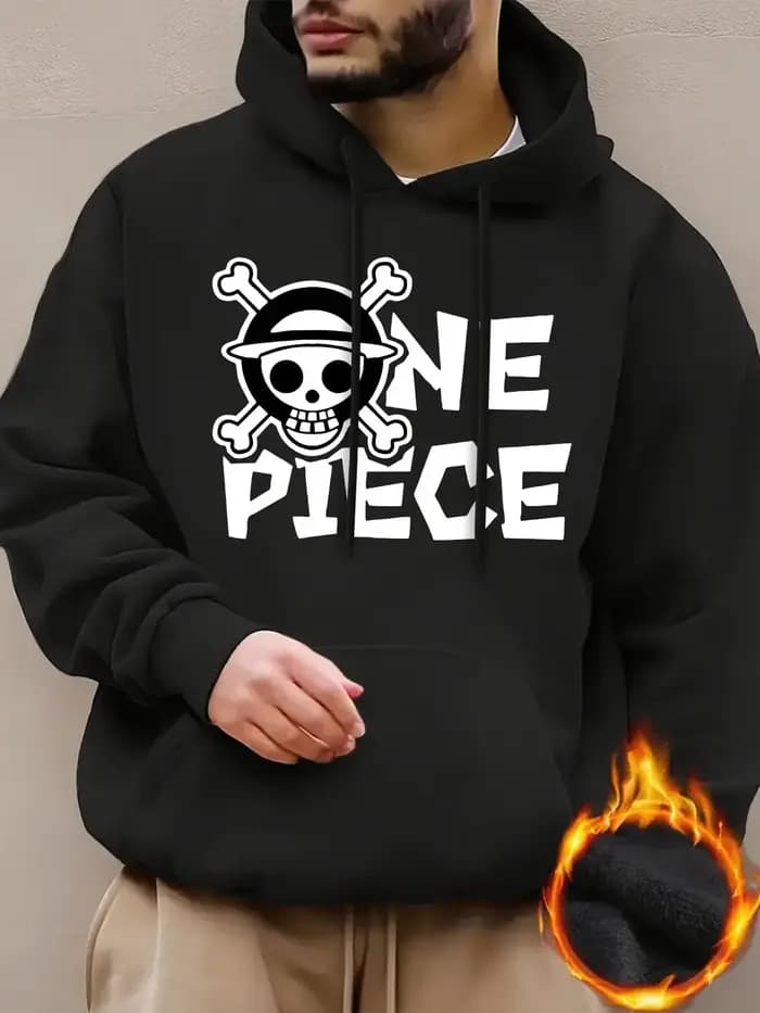 Sweat-shirt à capuche pour homme - Pull décontracté noir avec poche avant