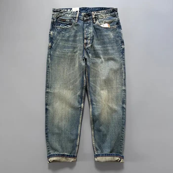 Jean en denim selvedge bleu indigo japonais pour homme