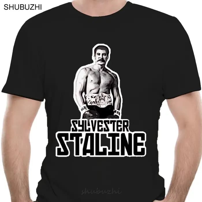T-shirt Sylvester Staline pour hommes et femmes, t-shirts rouges, marque de coton, mode, teesh343