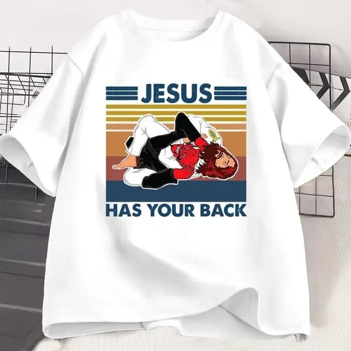 T-shirt Jiu Jitsu Jesus Has Your Back