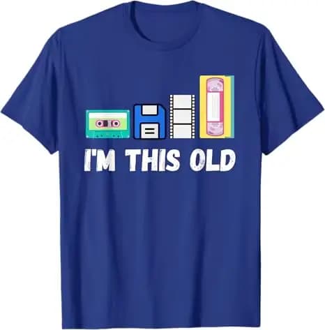 Drôle je suis cette vieille années 1980 Cassette VHS disquette rétro Tech T-Shirt
