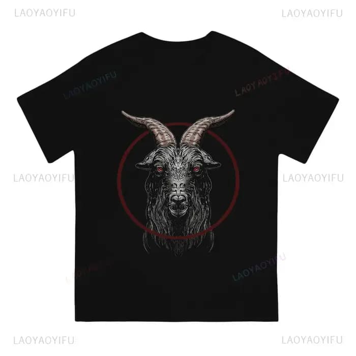 Symbole occulte T-Shirt Baphomet graphique satanique Streetwear hommes femmes vêtements gothiques nouveauté Lucifer