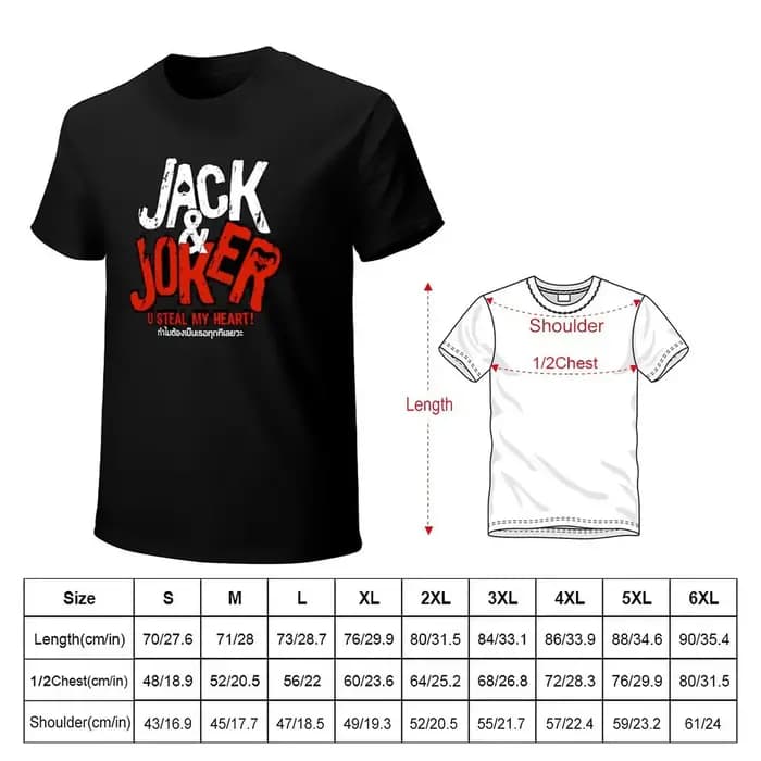 Jack et Joker : U voler mon cœur! BL série thai YinWar T-Shirt ébauches mode coréenne hommes vêtements 2025 nouveau modèle