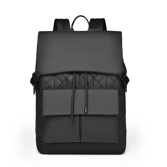 Sac à dos tendance noir pour hommes avec détail matelassé violet, parfait pour le streetwear et les