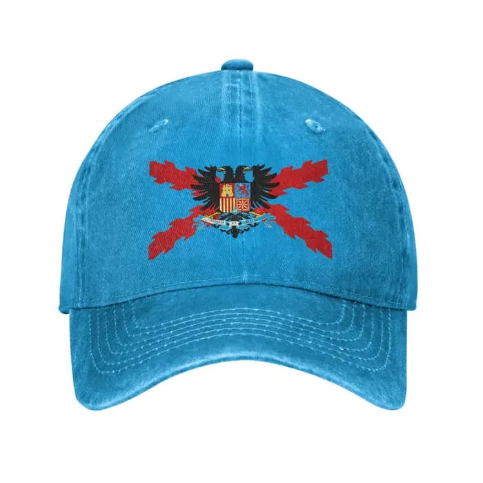 Casquette de baseball bordeaux à croix du drapeau espagnol