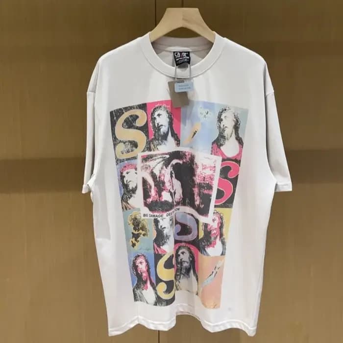 Été américain Saint rétro T-shirts Do Odl lavé Vintage hommes femmes haute rue ample décontracté à m