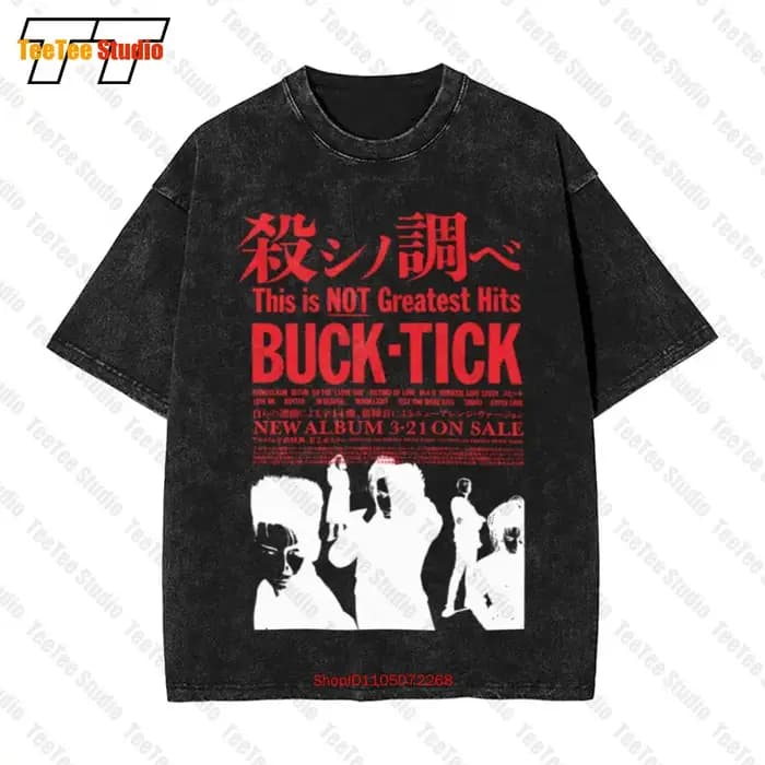 T-shirt surdimensionné vintage Buck Tick, ce n'est pas le plus grand visage complet JAWQ