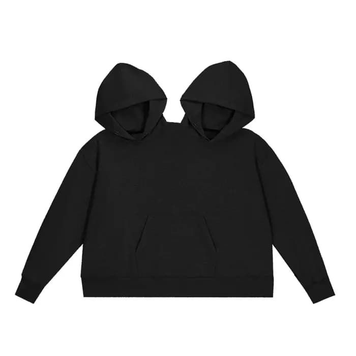 Hommes femmes deux personnes laid sweat à capuche intime ample solide