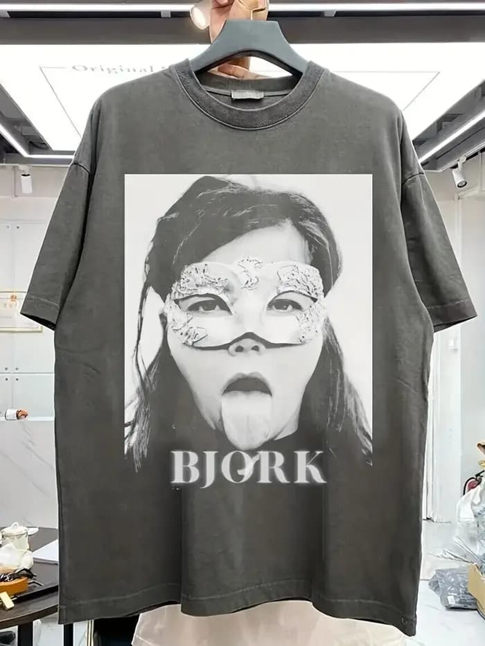 T-shirt commémoratif Bjork, T-shirt unisexe à manches courtes, T-shirt d'été ample et respirant pour