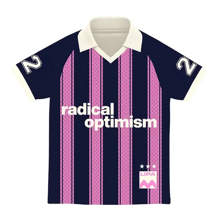 LI PA Radical Optimism T-shirt unisexe ample en maille avec lettres imprimées et rayures, coupe over