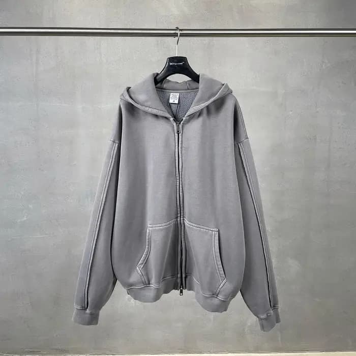 2025 automne hiver mode sweat à capuche polaire pour hommes fermeture éclair coton coupe tridimensionnelle épaissi