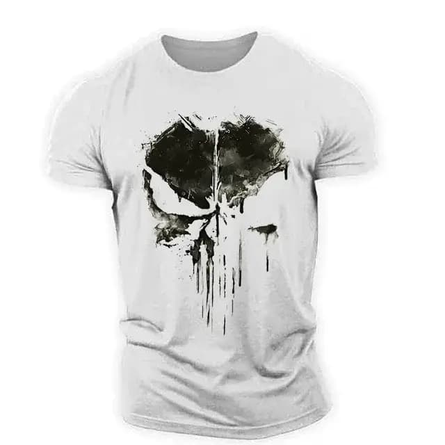 T-shirt Homme Imprimé Crâne 3D Style Streetwear Extensible Léger Respirant Coupe Ample Tendance 2023