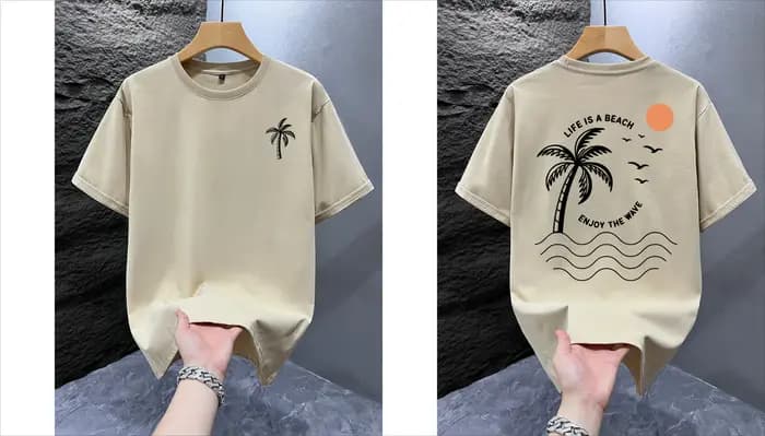 T-shirt graphique Life Is A Beach Palm Tree pour hommes et femmes, streetwear d'été, manches courtes, décontracté, en coton, vintage, pour la plage