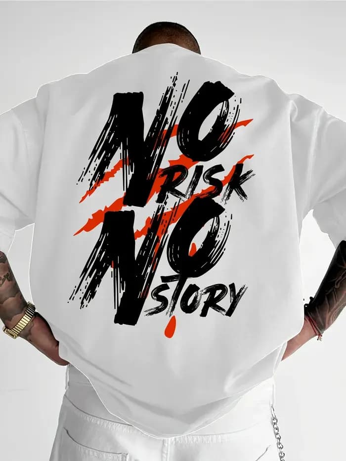 T-shirt à motif Streetwear pour hommes-T-shirt ample et décontracté avec lettres audacieuses imprimé