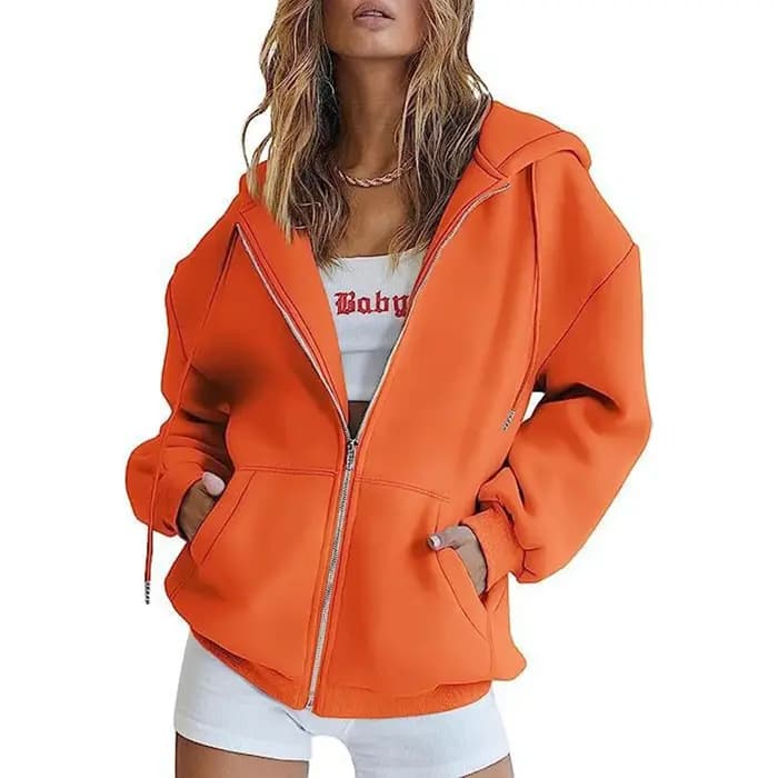 Sweat à capuche à fermeture éclair pour femmes