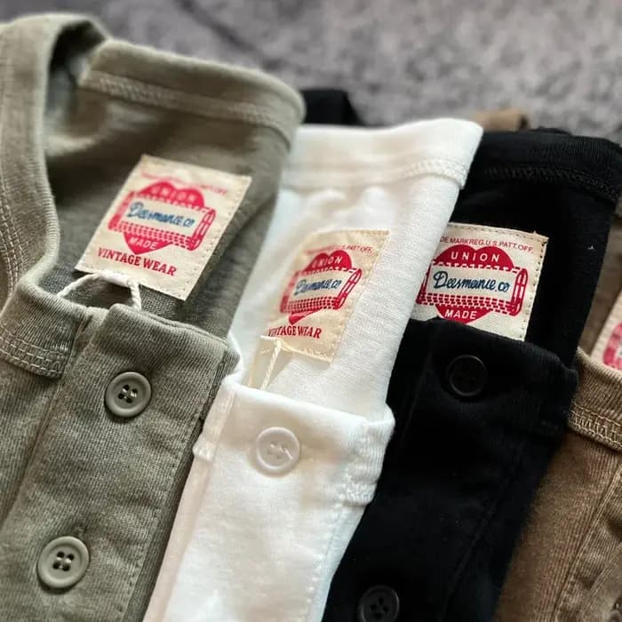 Henry chemise américaine Vintage poids lourd Amekaji lavé en détresse à manches longues coupe ample pur coton col
