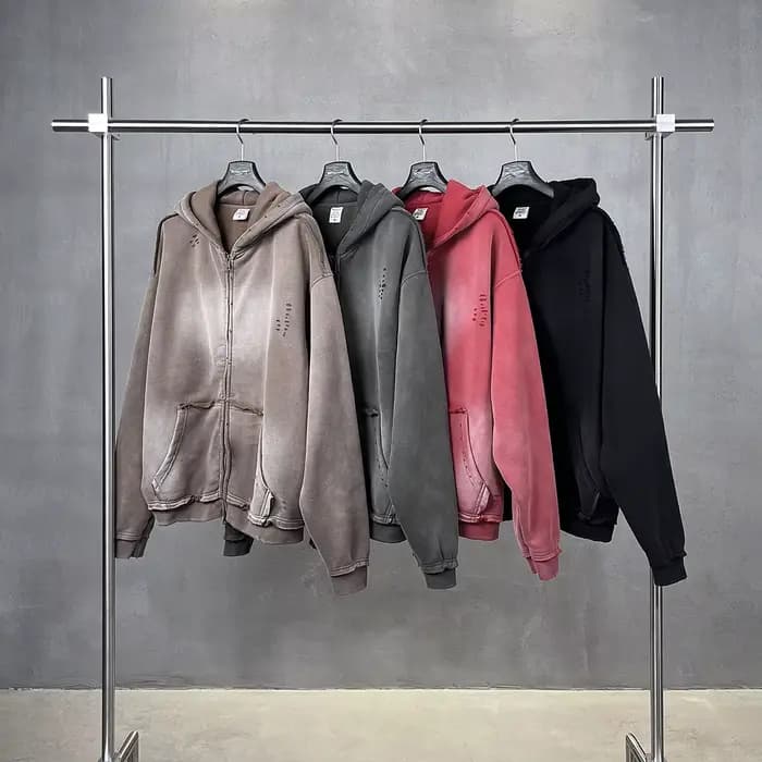 Sweat à capuche zippé pour hommes Y2k