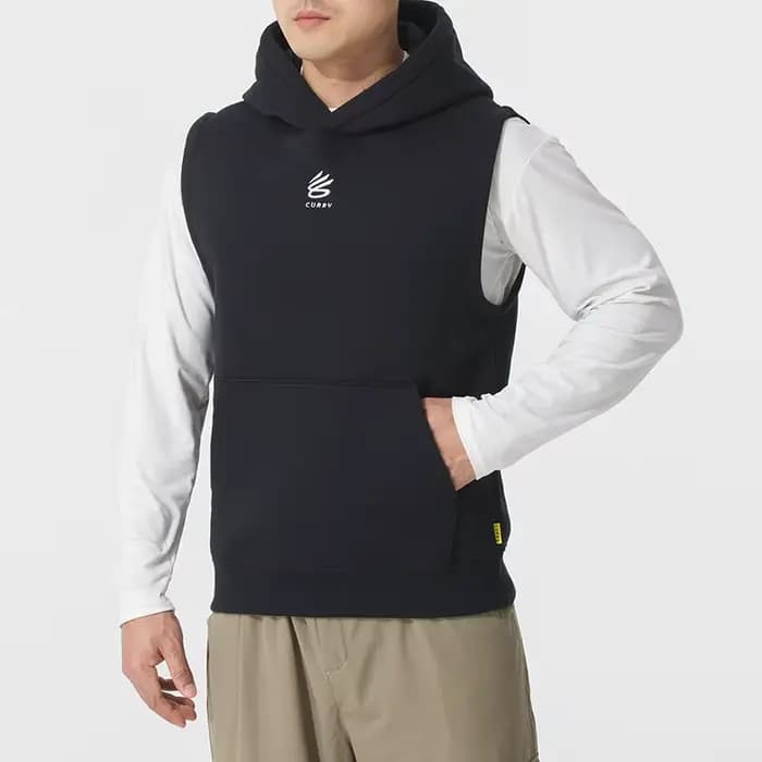 Under Armour UA Débardeur à capuche sans manches doublé en polaire pour homme