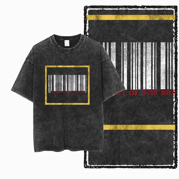 ZB pense à l'extérieur de la boîte imprimé coton lavé à l'acide graphique unisexe t-shirt Cool Streetwear hommes