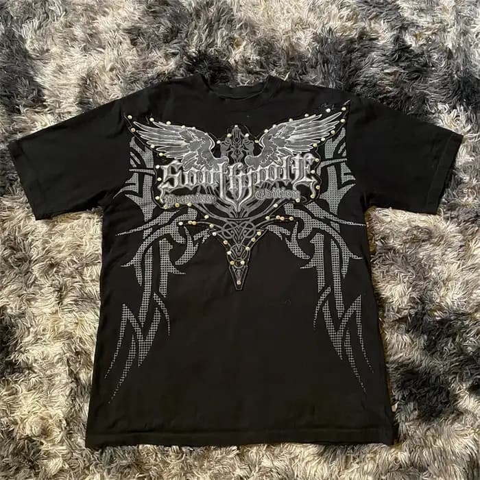 Classique Y2K Style gothique T-shirt imprimé surdimensionné