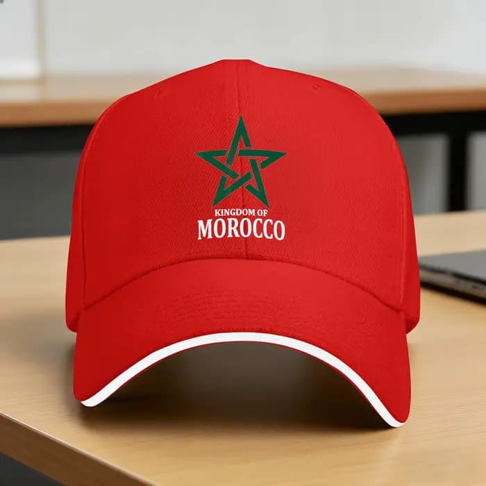 Casquette de baseball décontractée avec drapeau du Royaume du Maroc