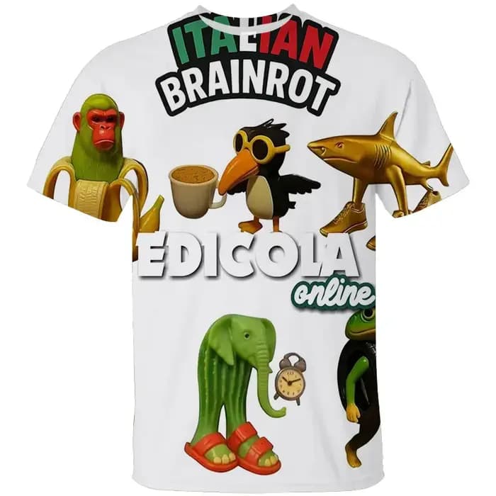 Nouveau Brr Brr Patapim T-shirt drôle italien Brainrot Meme graphique