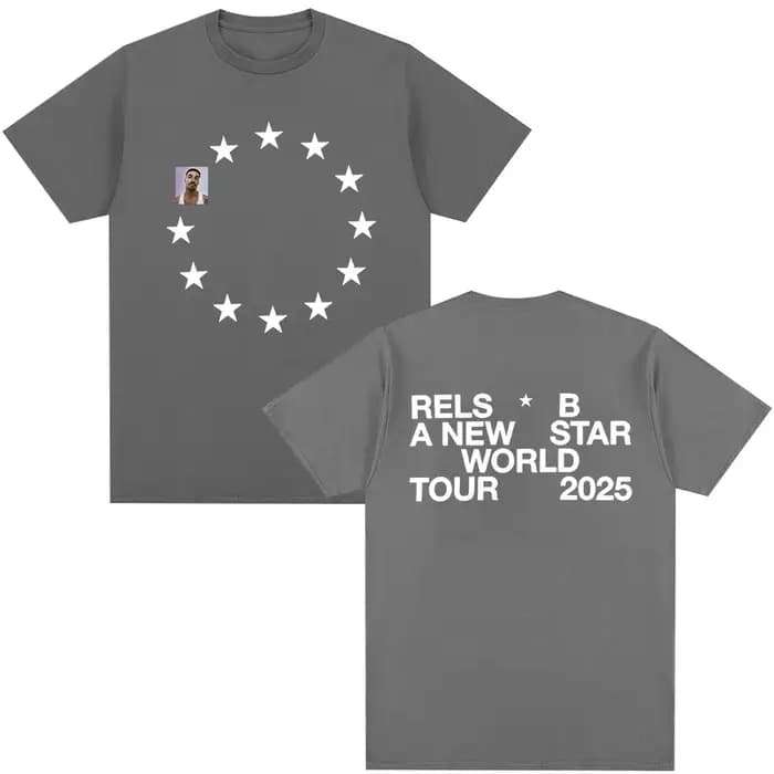 Rels B A New Star World Tour 2025 Merch T-shirt hommes femmes vêtements Hip Hop T-shirts coton décontracté Harajuku
