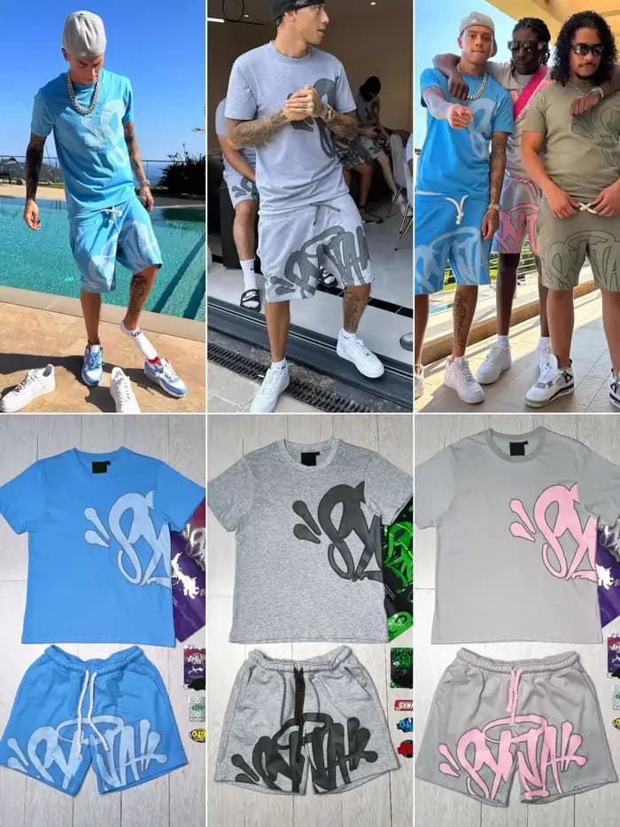Synaworld Vêtements en coton décontractés d'été T-shirt et short Central Cee Y2K Tenue pour femmes et hommes Streetwear Hauts et shorts