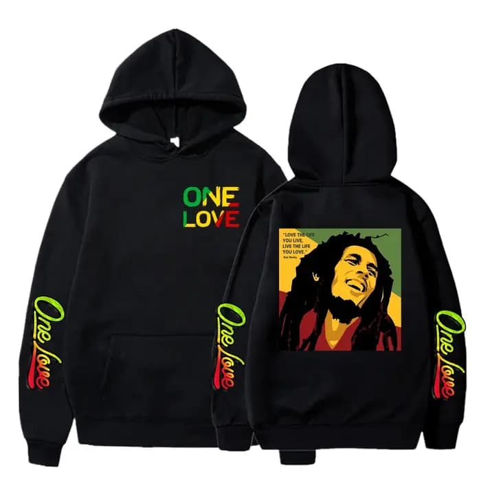 Rappeur Bob Marley sweats à capuche imprimer légende Reggae un amour sweat