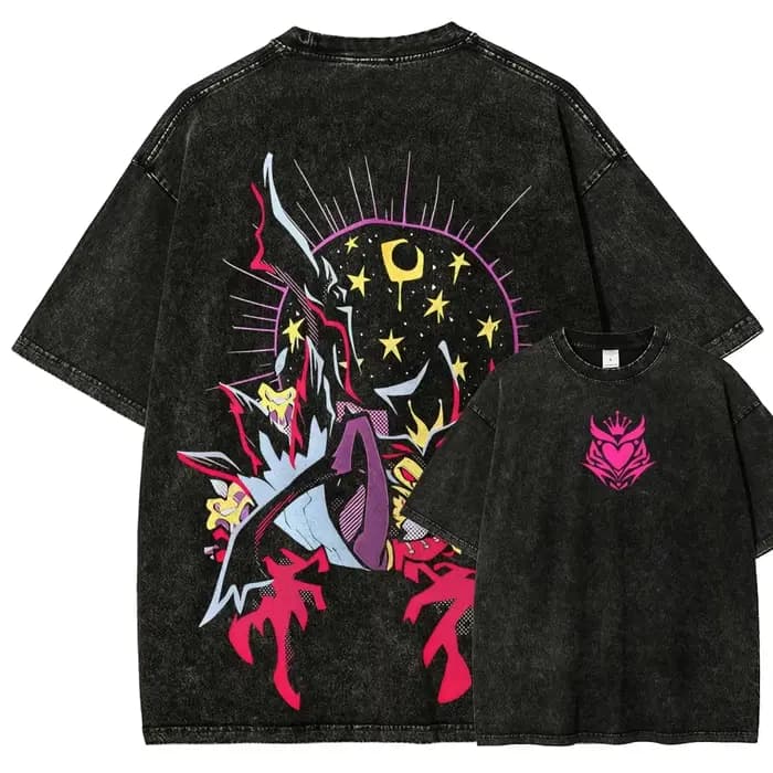 T-shirt délavé Helluva Boss, vêtements originaux, nouveau modèle, T-shirt Anime, vêtements toute l'a