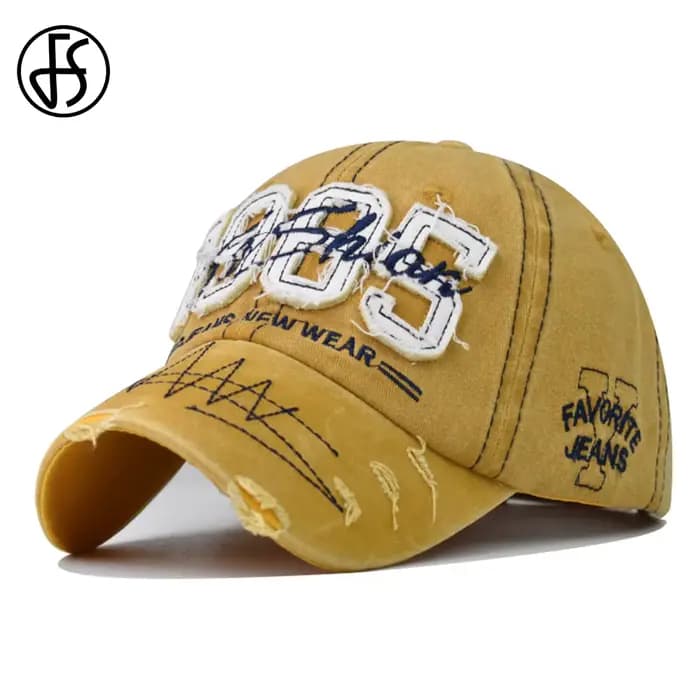 Casquette de baseball FS rouge et jaune pour hommes et femmes