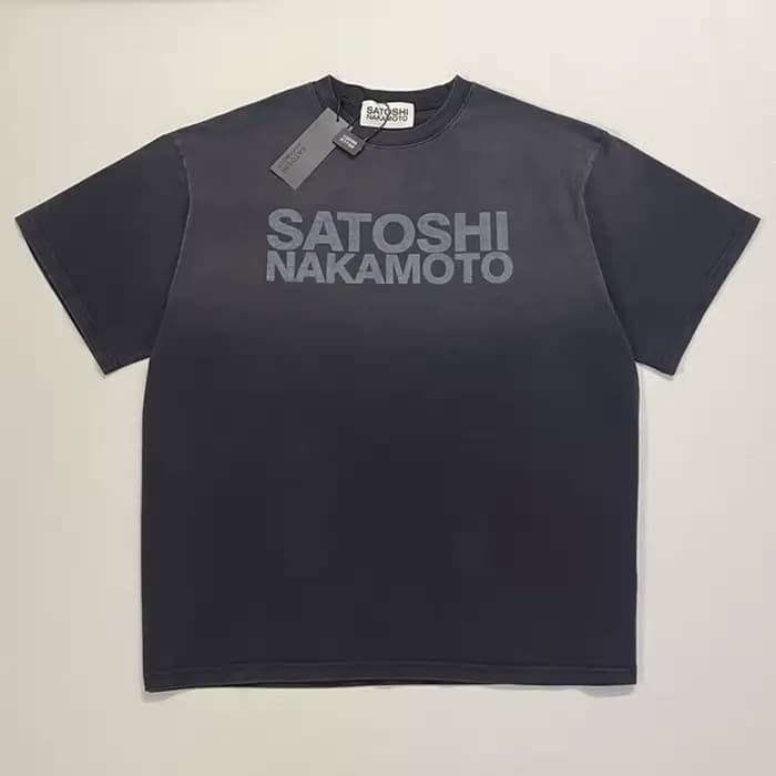 T-shirt d'été de haute qualité Satoshi Nakamoto, streetwear rétro à motif lettres, manches courtes,
