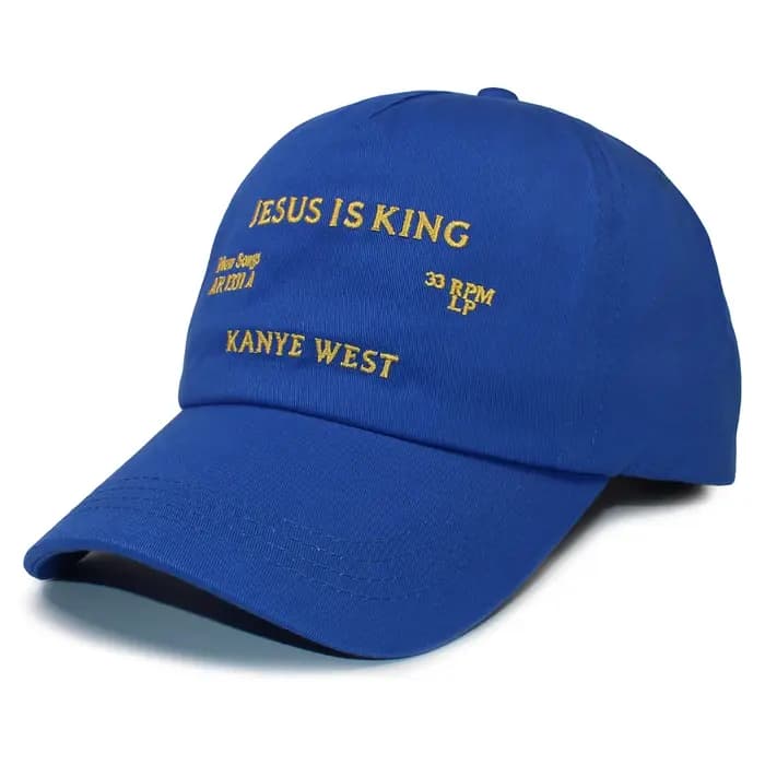 JESUS IS KING-Casquette de Baseball en Coton Bleu Royal et Marine