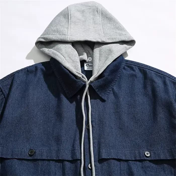 Veste en jean à capuche pour hommes