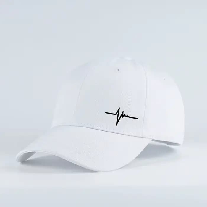 Casquette de baseball à visière souple avec imprimé Heartbeat | Chapeau de soleil décontracté unis