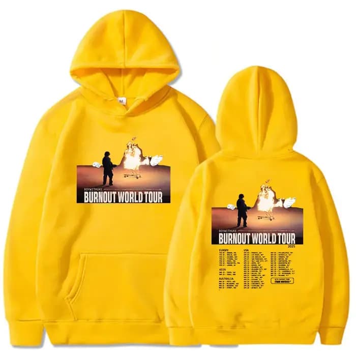 Boywithuke Burnout World Tour Sweats à capuche College graphiques pour hommes et femmes