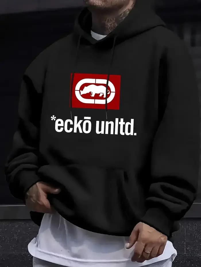Sweat à capuche pour homme avec motif « Ecko Unlimited » - Pull décontracté à manches longues