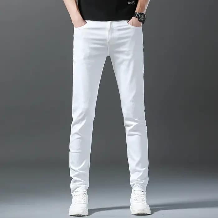 2025 printemps été nouveau 98% coton hommes Slim jean droit décontracté mode crayon pantalon haute qualité