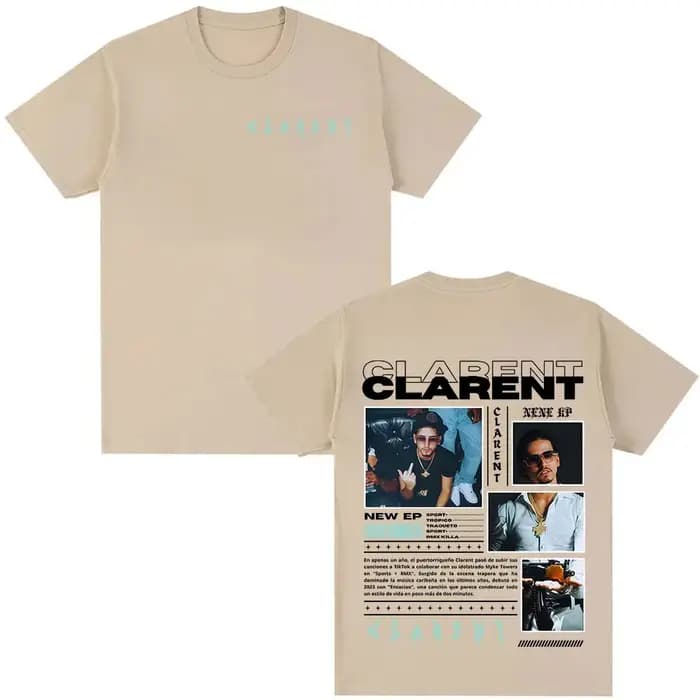 Rappeur CLARENT Album 2025 Merch T-shirt vêtements pour hommes Hip Hop manches courtes t-shirts homme mode haute