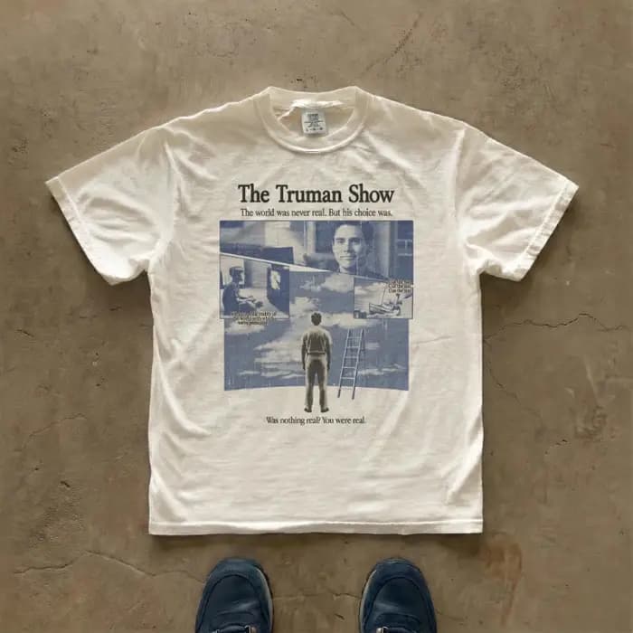 T-shirt The Truman Show avec affiche de film, t-shirt graphique vintage Y2K, t-shirt graphique pour